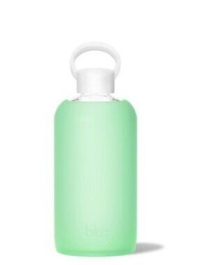 BKR Glass Water Bottle Silicone Sleeve in Saint Sheer Light Green Big 1L/32oz